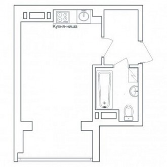 Общая площадь 28 кв. м, кухня-ниша - 7 кв.м, комната 14 кв. м. Квартира с частич. Суворовский. фото 4