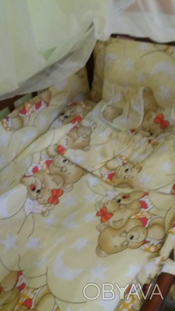 Кроватка Наталка в хорошем состоянии с матрасом и новым комплектом постельного с. . фото 1
