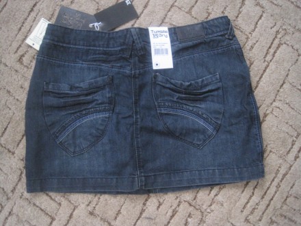 короткая джинсовая юбка, на бедрах, длна 37 см, по линии пояса 90 см,пояс регули. . фото 3