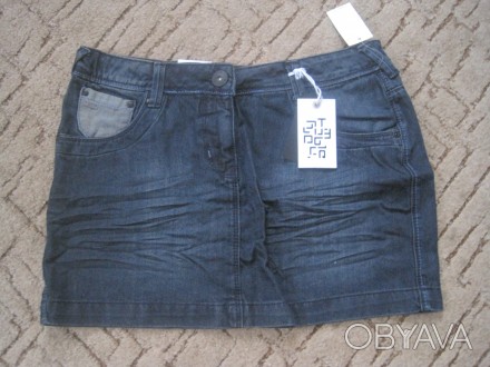 короткая джинсовая юбка, на бедрах, длна 37 см, по линии пояса 90 см,пояс регули. . фото 1