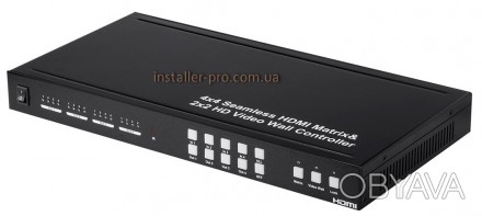 MP15783 4x4 HDMI матричный коммутатор, поддерживающий систему 2х2 видеостены. По. . фото 1
