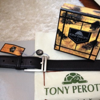 Продаю новый мужской ремень Tony Perotti- полный комплект. Современный, натураль. . фото 6