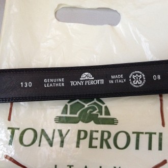 Продаю новый мужской ремень Tony Perotti- полный комплект. Современный, натураль. . фото 4