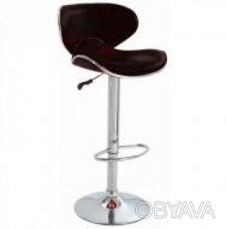 Барный стул, табурет, материал кожзам, цвет черный, окантовка серебристого цвета. . фото 1