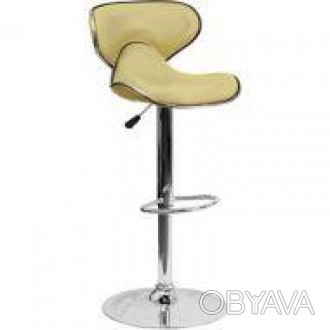 Барный стул, табурет, материал кожзам, цвет бежевый, окантовка серебристого цвет. . фото 1