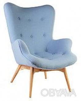 Кресло, мягкие спинка и сиденье, высокая спинка, материал обивки шерстяная ткань. . фото 1