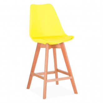 Барный стул, высокий, табурет, неповоротный, сиденье из пластика, деревянные нож. . фото 2