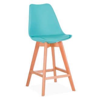 Барный стул, высокий, табурет, неповоротный, сиденье из пластика, деревянные нож. . фото 4
