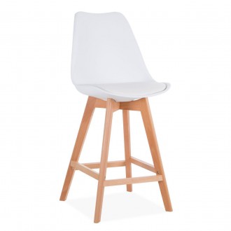 Барный стул, высокий, табурет, неповоротный, сиденье из пластика, деревянные нож. . фото 5