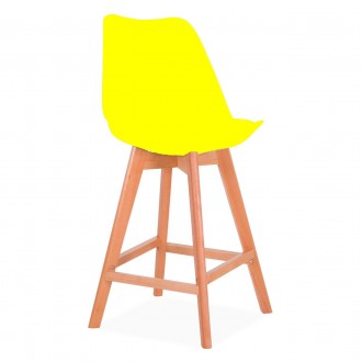 Барный стул, высокий, табурет, неповоротный, сиденье из пластика, деревянные нож. . фото 3