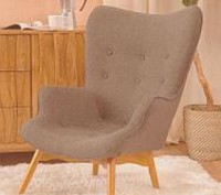 Кресло, мягкие спинка и сиденье, высокая спинка, материал обивки шерстяная ткань. . фото 7