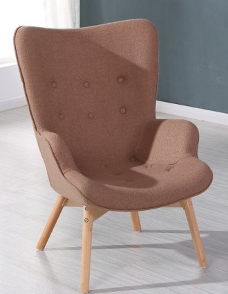 Кресло, мягкие спинка и сиденье, высокая спинка, материал обивки шерстяная ткань. . фото 2