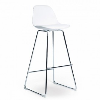 
Высокий барный стул, высокий, хромированное основание с подножкой, металл, плас. . фото 4