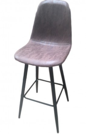 
Высокий барный стул, металлическое основание с подножкой, крашенное, цвет черны. . фото 2