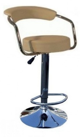 Барный стул, высокий, поворотный, верх в оббивке кожзам, хромированная основа, р. . фото 3