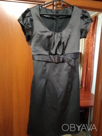 Продам красивое платье черного цвета в белую полоску. Размер 46-48. Замеры:
ПО . . фото 1