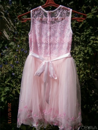 Красивое бальное платье для девочки 9-10 лет. Длина от плеча до низа - 95 см, дл. . фото 3