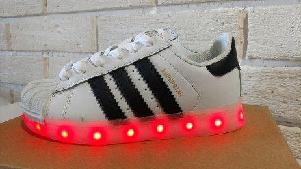Отличного качества LED кроссовки (с лед подсветкой) реплика Adidas Superstar с ф. . фото 3