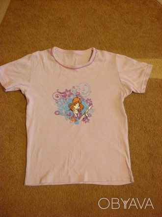 В идеальном состоянии летняя футболка для девочки  6- 10 лет. Отлично подойдет к. . фото 1