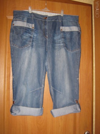 Капри женские джинсовые Falmer. В хорошем состоянии. Состав 30% коттон, 30% поли. . фото 4