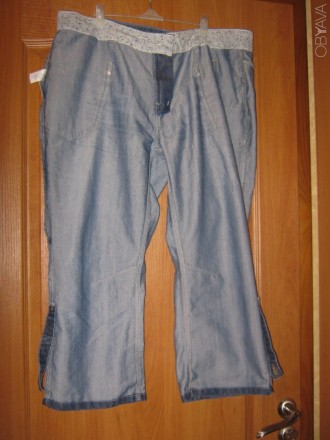 Капри женские джинсовые Falmer. В хорошем состоянии. Состав 30% коттон, 30% поли. . фото 5