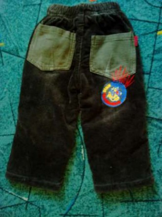 Продам очень тёплые вельветовые штанишки, подкладка-плотный флис, цвет тёмно кор. . фото 4
