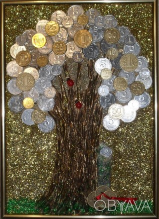 Картина "Денежное дерево " ручной работы - символизирует благополучие, удачу и ф. . фото 1