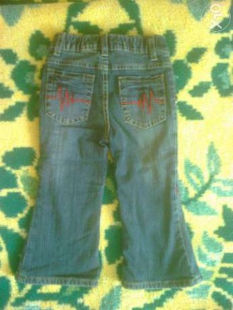 Тёплые добротные джинсы на флисе на девочку 2-3 года. Состояние отличное, не пот. . фото 3
