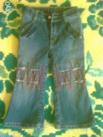 Тёплые добротные джинсы на флисе на девочку 2-3 года. Состояние отличное, не пот. . фото 2