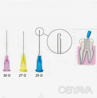 Игла стоматологическая для промывания зубного корневого канала. Три размера в од. . фото 1