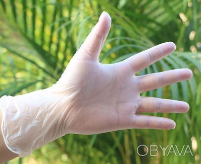 Медицинские прозрачные перчатки не стерильные ПВХ. Без пудры, нежные на прикосно. . фото 1