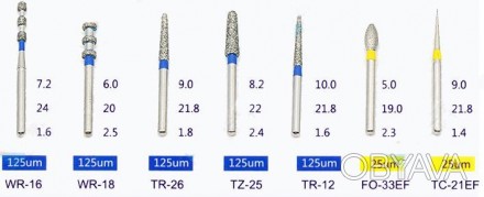 Стоматологический набор алмазных боров №7 препарирования зубов. Конфигурация мож. . фото 1