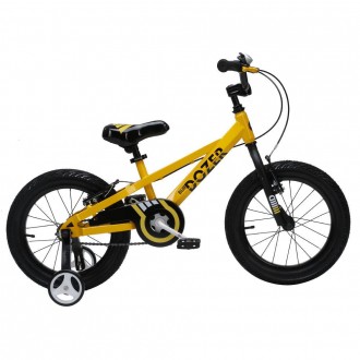 Велосипед для девочек и мальчиков RoyalBaby Bull Dozer 16", жёлтый - обладает от. . фото 2