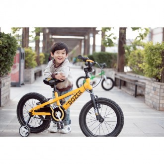 Велосипед для девочек и мальчиков RoyalBaby Bull Dozer 16", жёлтый - обладает от. . фото 7