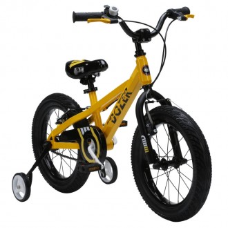 Велосипед для девочек и мальчиков RoyalBaby Bull Dozer 16", жёлтый - обладает от. . фото 5