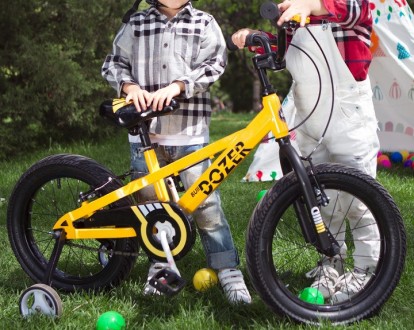 Велосипед для девочек и мальчиков RoyalBaby Bull Dozer 16", жёлтый - обладает от. . фото 3