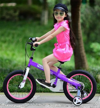 Велосипед для девочек и мальчиков RoyalBaby Honey 16", фиолетовый - детский вело. . фото 4