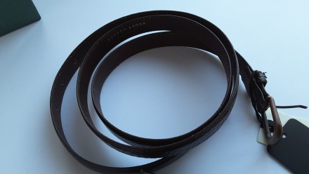 Супер кожаный ремень тёмно коричнево- вишнёвого цвета от дорогостоящего бренда S. . фото 6
