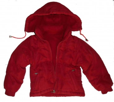 Теплая детская красная куртка с капюшоном 
Размер:   104 / 2-4 года.   
Ткань . . фото 2