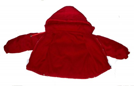 Теплая детская красная куртка с капюшоном 
Размер:   104 / 2-4 года.   
Ткань . . фото 3