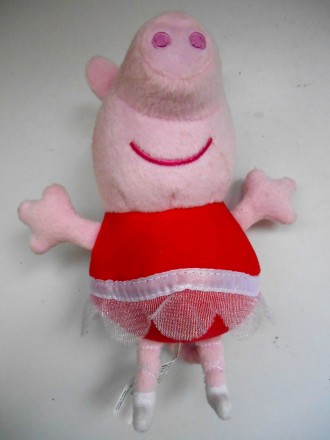Очаровательная мягкая говорящая игрушка свинка Пеппа в юбке  Peppa Pig.
Высота:. . фото 6