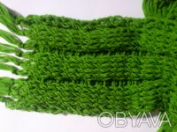Зеленый шарф(для холодной осени и зимы) ширина -18см,длина-2м.7см.(хорошо накруч. . фото 3
