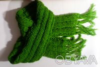 Зеленый шарф(для холодной осени и зимы) ширина -18см,длина-2м.7см.(хорошо накруч. . фото 2