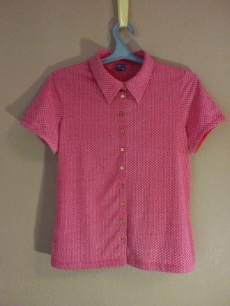 Женская футболка поло розового цвета.
50% Котон, 50% Полиэстер.
Длинна: 59 см.. . фото 3