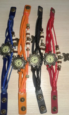 Продам новые часы-браслеты на кнопке различных цветов. Часы с подвеской в виде б. . фото 2