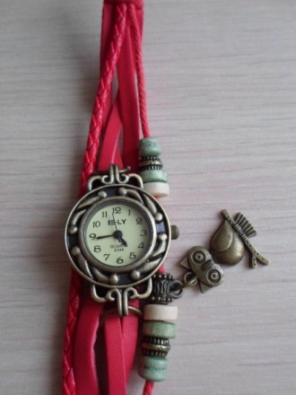 Продам новые часы-браслеты на кнопке различных цветов. Часы с подвеской в виде с. . фото 4