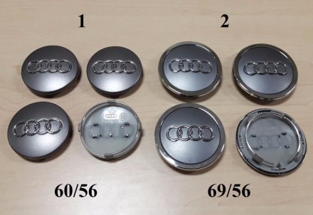 Колпачки (заглушки) легкосплавных дисков Audi Ауди. 

1. Внешний диаметр 60 мм. . фото 2