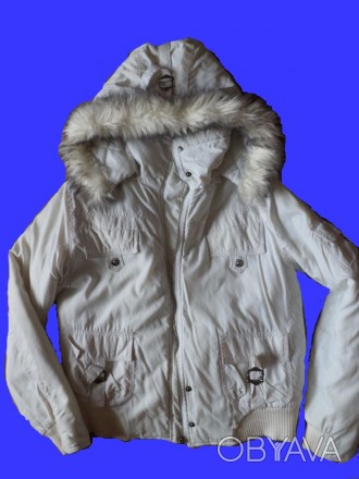 Утепленная куртка на весну-осень.Съемный капюшон с опушкой.Замеры-длина-58 см,дл. . фото 1