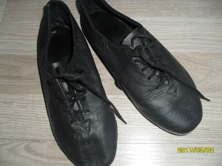 танцювальні туфлі-чешки нат.шкіра зверху на шнурівки низшкіряний каблучок-підвищ. . фото 3