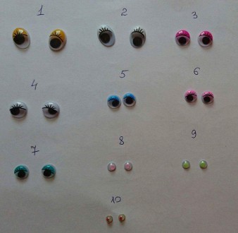 Оченята для іграшок різних розмірів та кольорів.. . фото 3